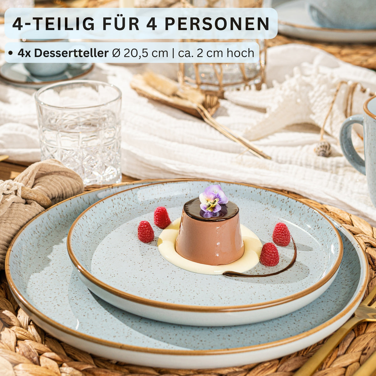 SÄNGER Dessert Plate Set Rio Lagoon 4 pieces