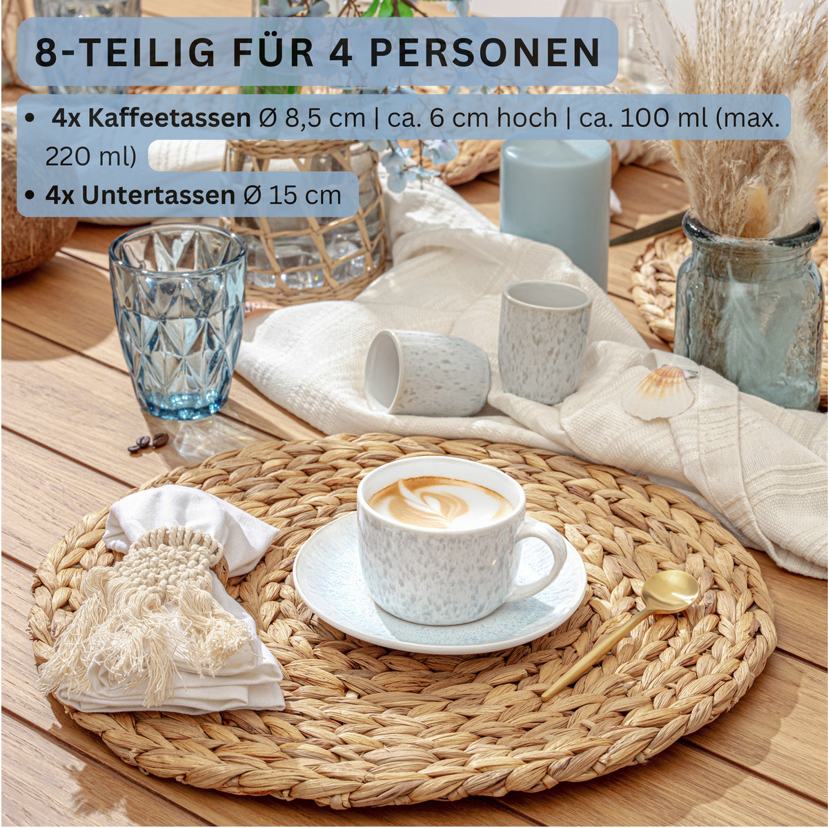 SÄNGER Santorini 8-piece Coffee Cup Set