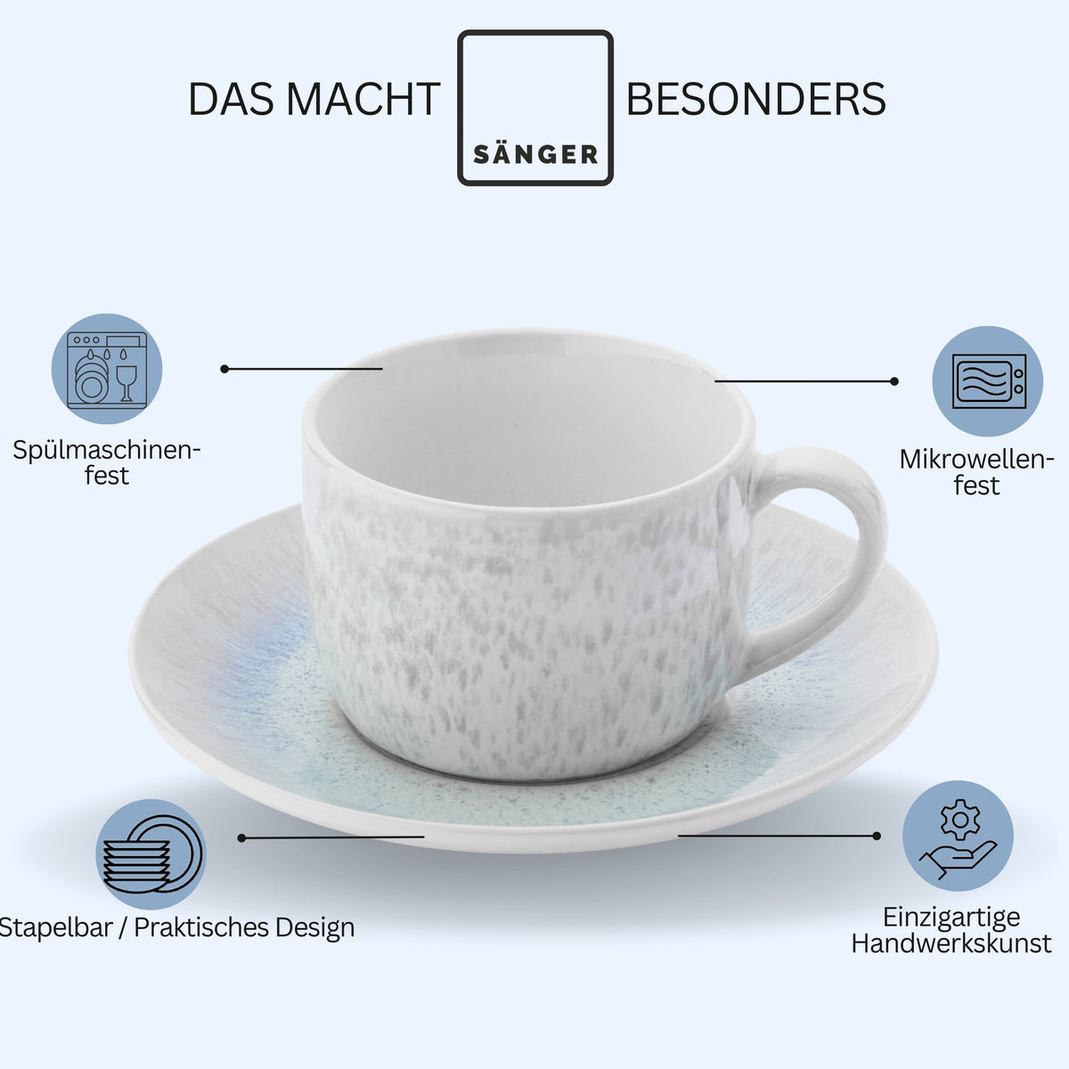 SÄNGER Santorini 8-piece Coffee Cup Set