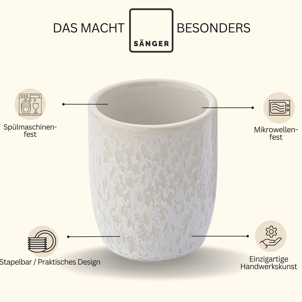 SÄNGER Espressobecher Set Korfu 4 teilig