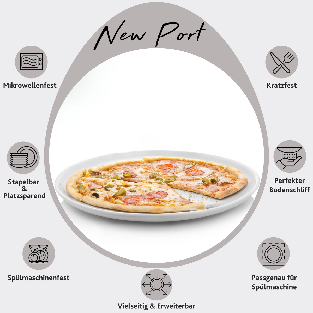 SÄNGER New Port Pizza Plate Set, 4-Piece