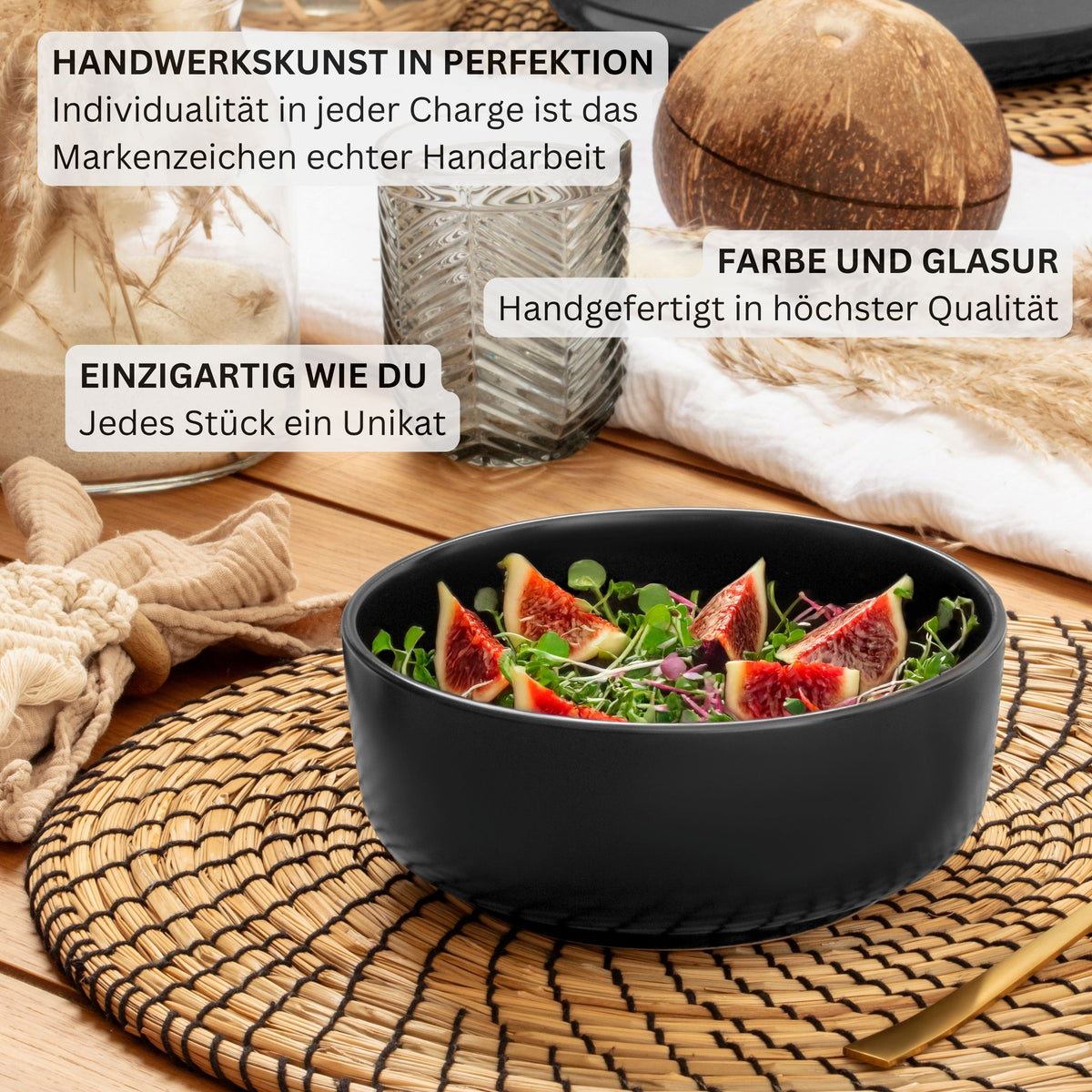 SÄNGER Stoneware Dinnerware Set Madeira, 18-Piece Dinner Set for 6 People