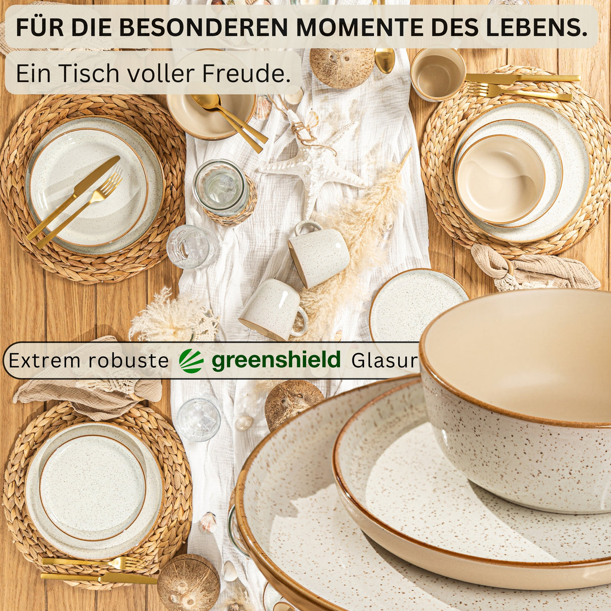 SÄNGER Dinnerware Set Rio Creme - 18 pieces stoneware