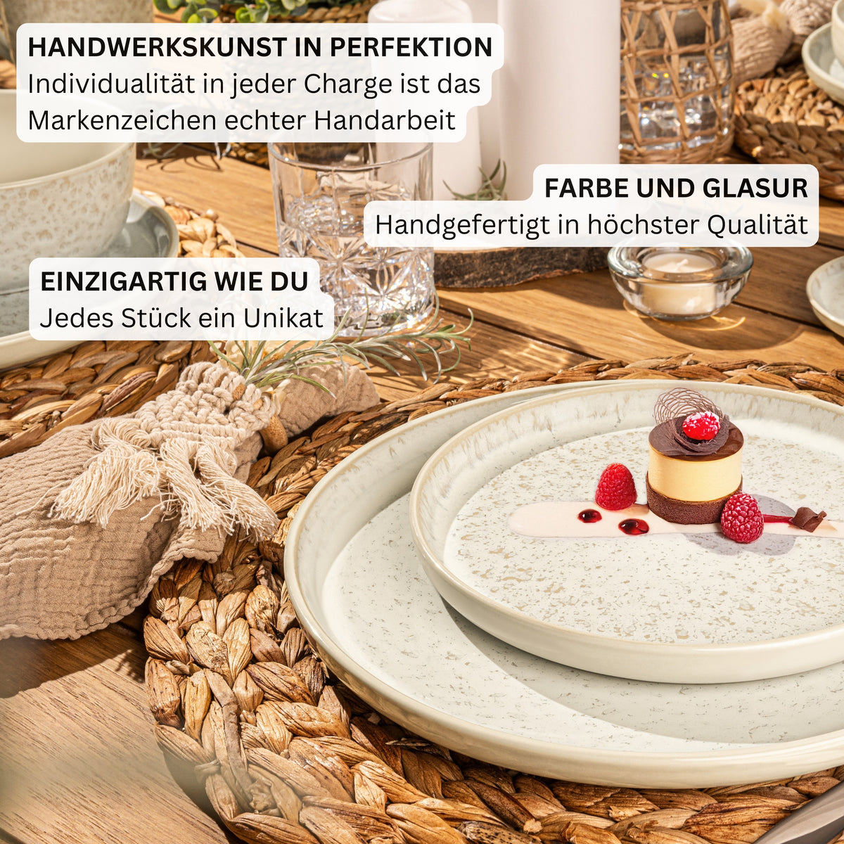 SÄNGER Dinner Plate Set Key West - 6-piece stoneware