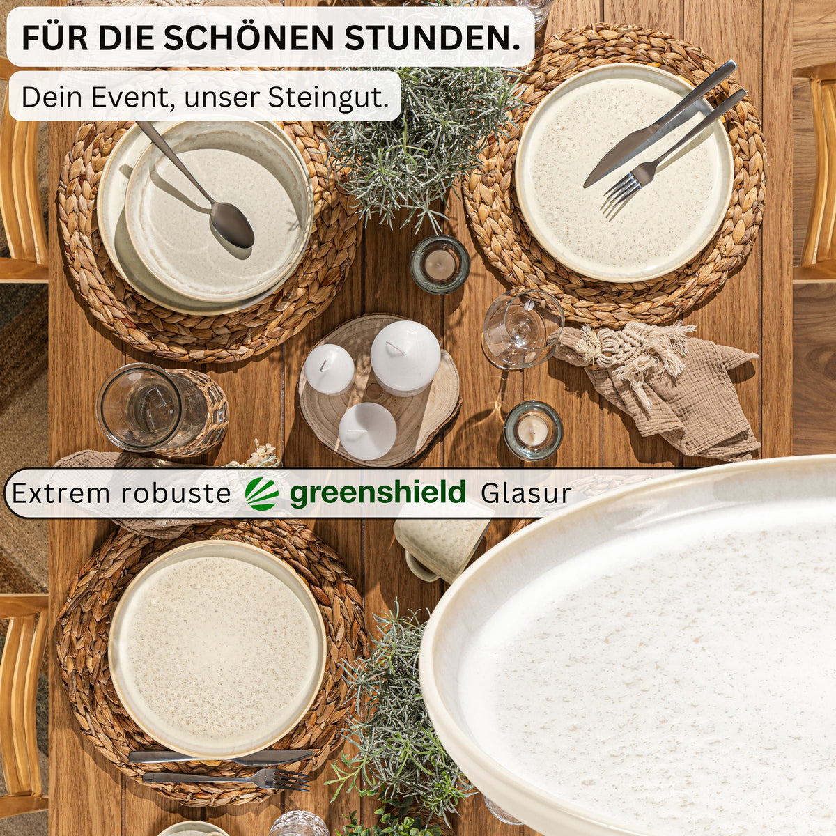 SÄNGER Key West Dessert Plate Set - 6 Pieces Made of Stoneware