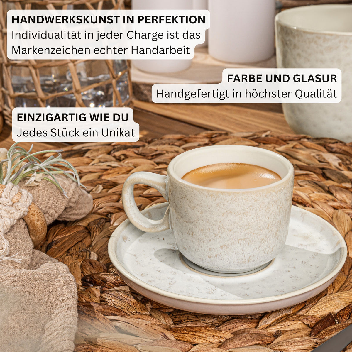 SÄNGER Espresso Cup Set Key West - 12-piece stoneware