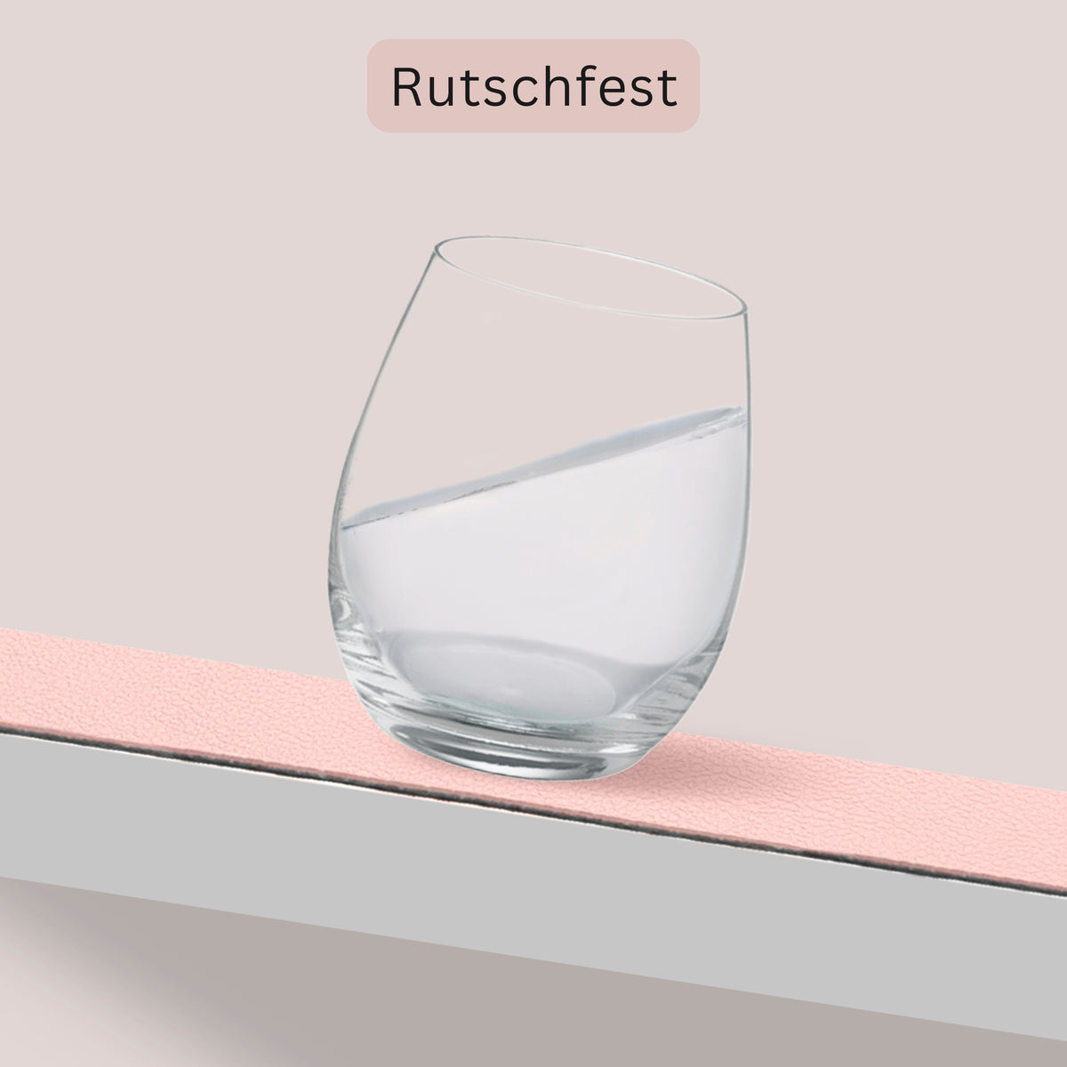 SÄNGER rechteckige Tischsets & Untersetzer aus Kunstleder 12 teilig  für 6 Personen, Rosa + Grau