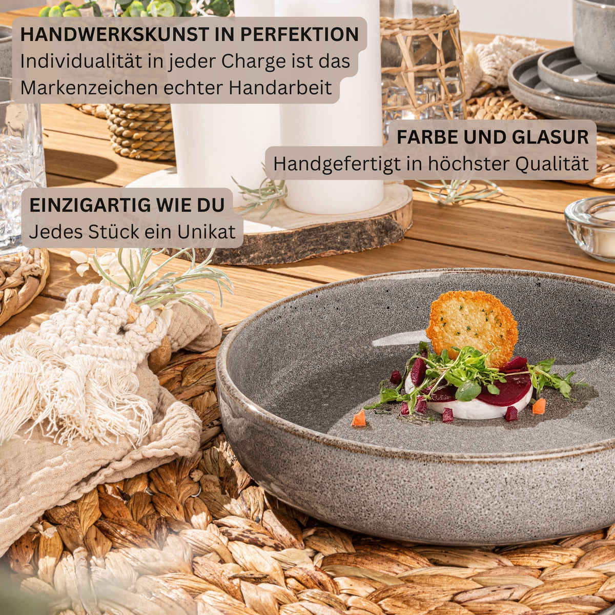 SÄNGER Kairo Graphite Pasta Bowl Set - 6 Pieces, Stoneware