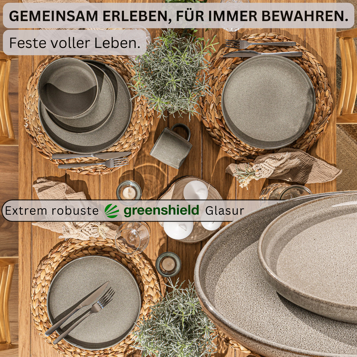 SÄNGER Dessertteller Set Kairo Clay - 6 teilig aus Steingut