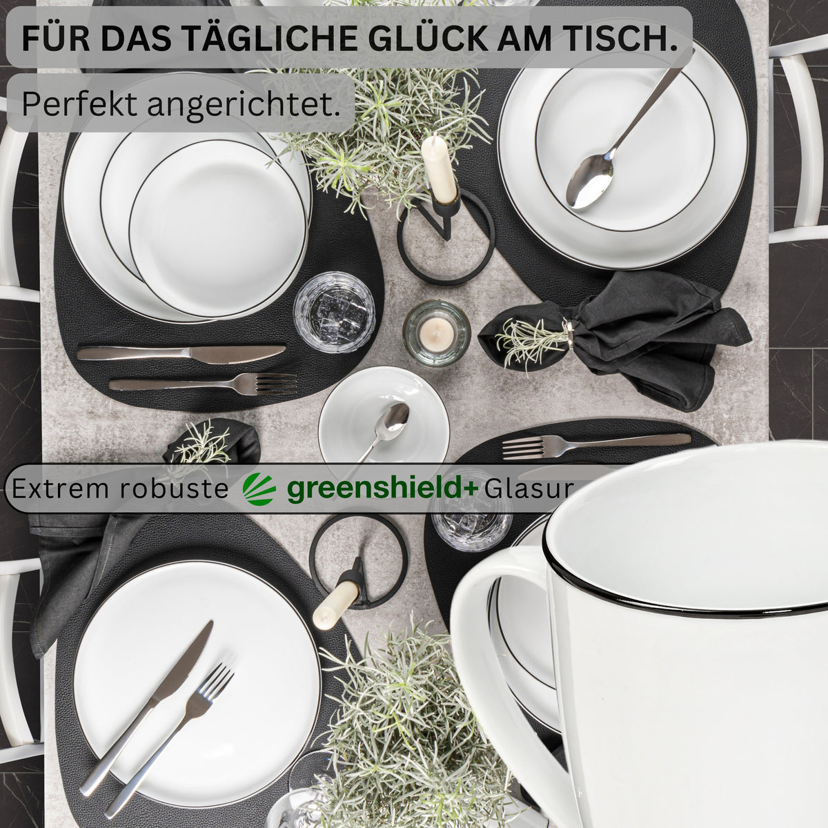 SÄNGER Porcelain Coffee Mug Marlo Black Rim 6-piece SET (LIMITED EDITION)