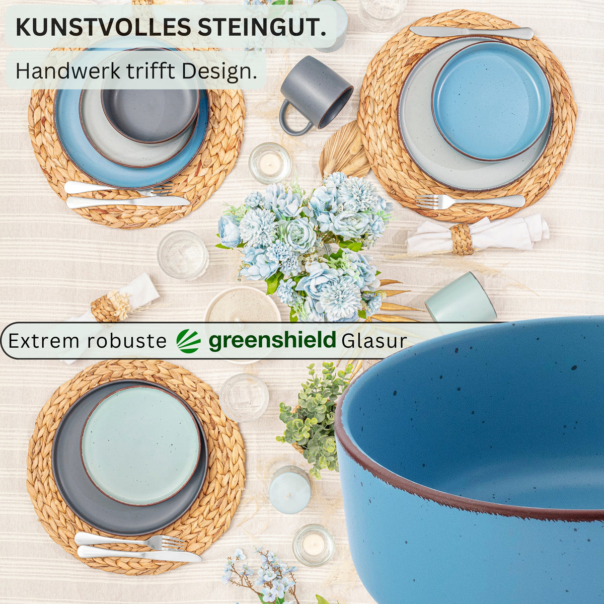 SÄNGER Stoneware Bowls Bombay Sky Shades 4 pcs