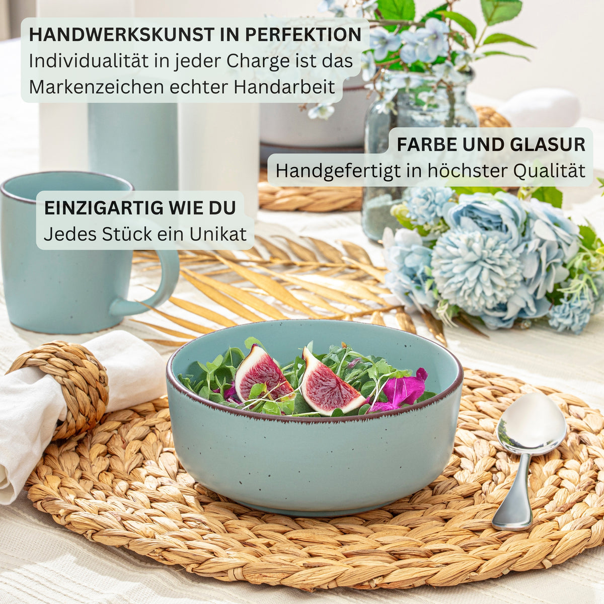 SÄNGER Stoneware Bowls Bombay Sky Shades 4 pcs