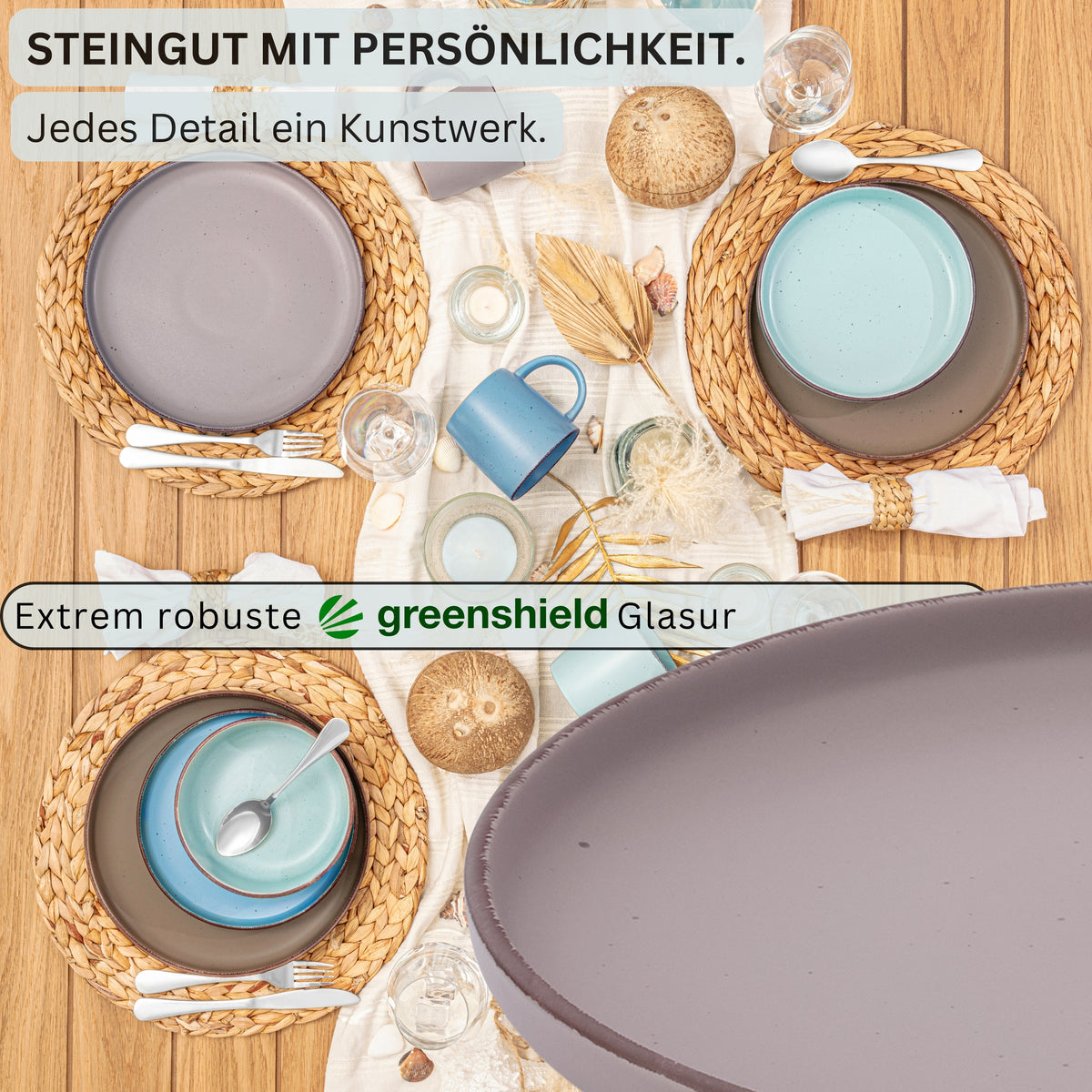 SÄNGER Stoneware Dinner Plate Bombay Seabed 4-piece