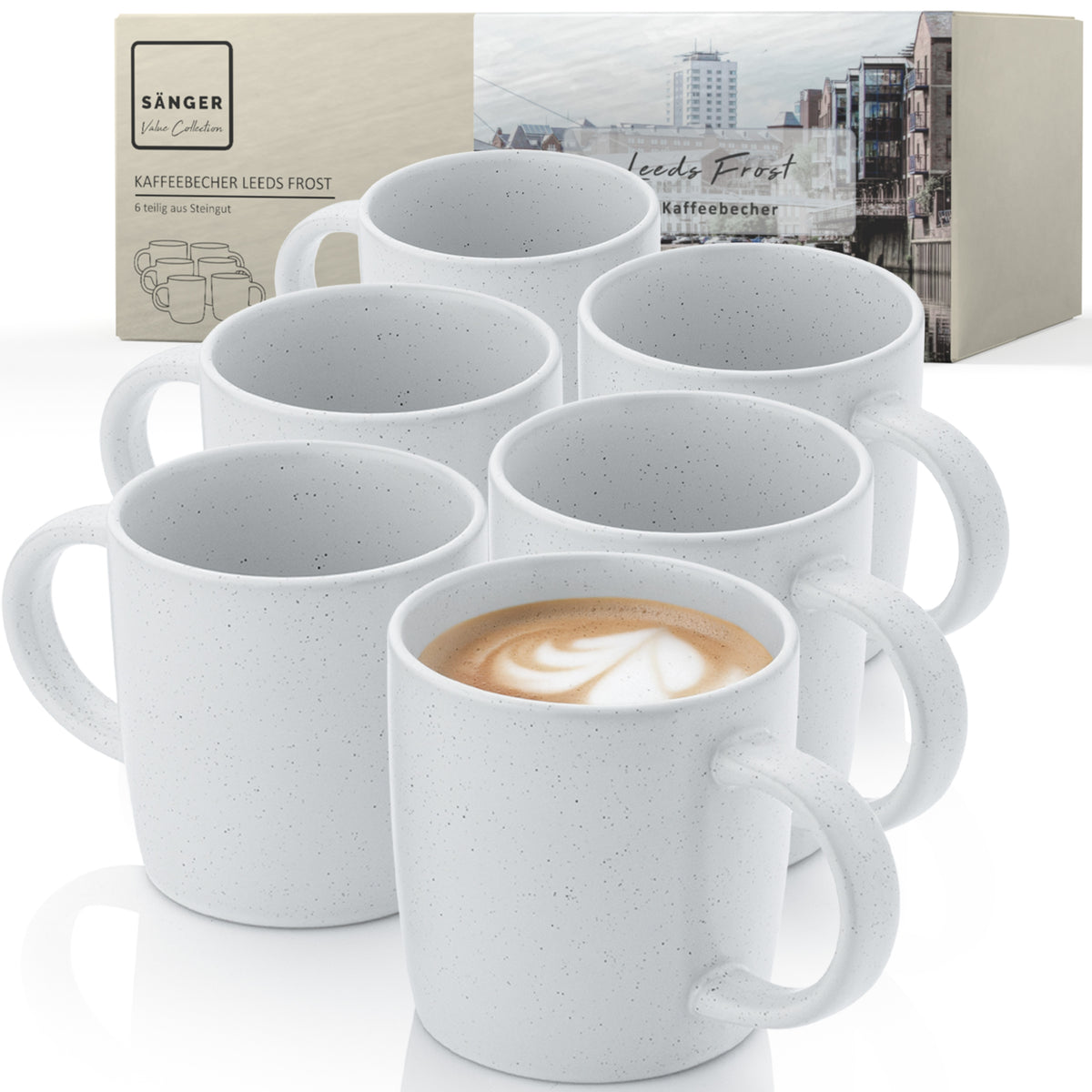 SÄNGER Stoneware Coffee Mug Leeds Frost 6 piece