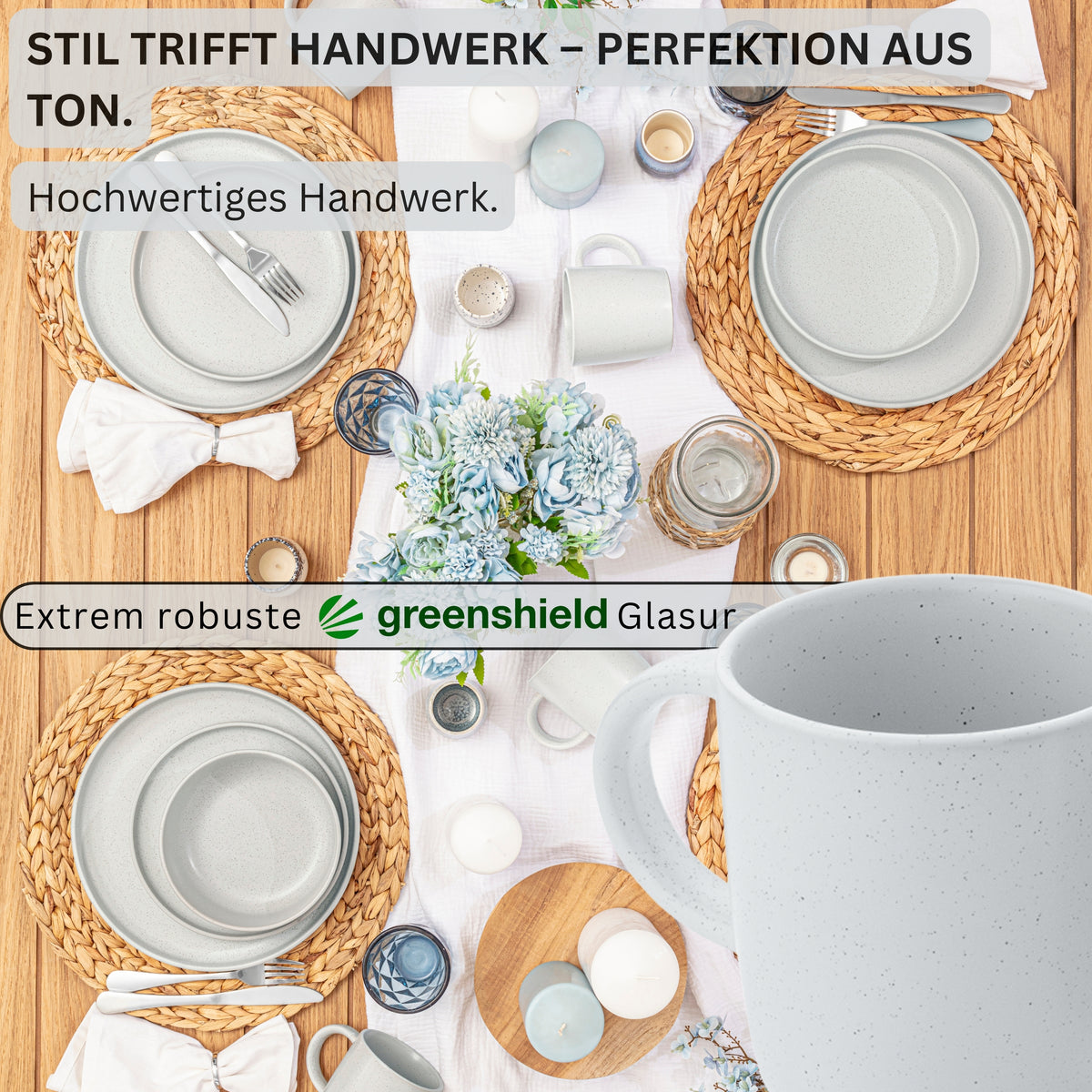 SÄNGER Stoneware Coffee Mug Leeds Frost 6 piece