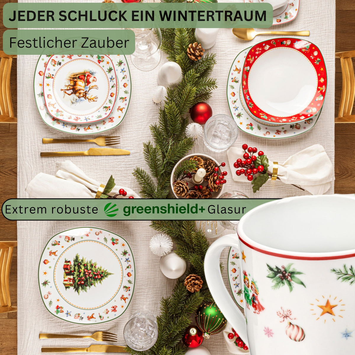 SÄNGER Coffee Mug Set Bilgola Christmas Design, 6-piece