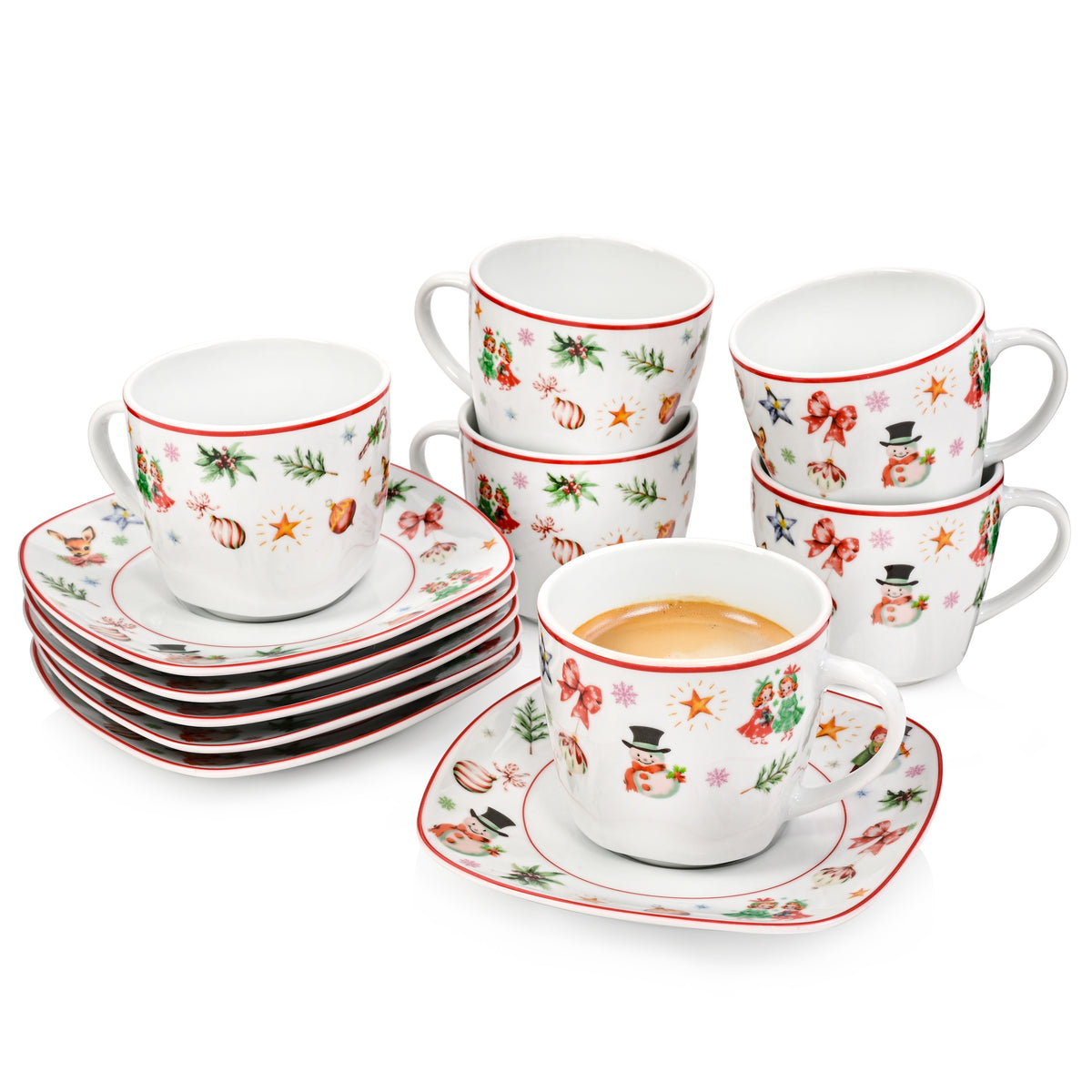 SÄNGER Coffee Cup Set Bilgola Christmas Design 12-piece for 6 people