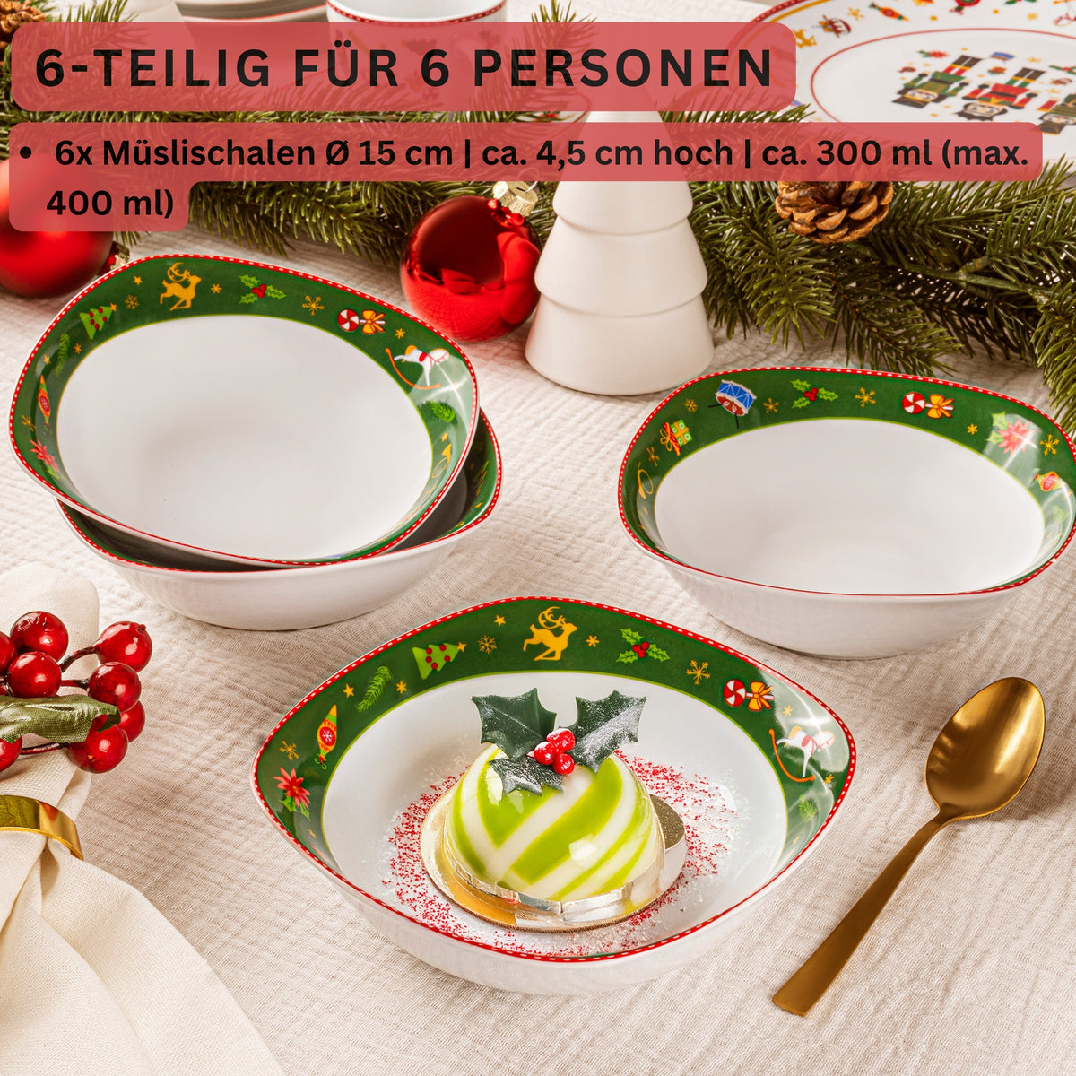 SÄNGER Muesli Bowl Set Bilgola Nutcracker Design 6-piece