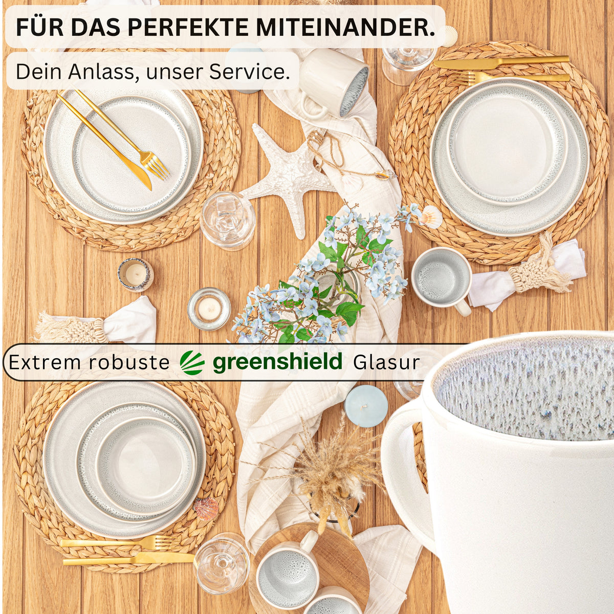 SÄNGER Steingut Kaffeebecher Kreta 6 teilig