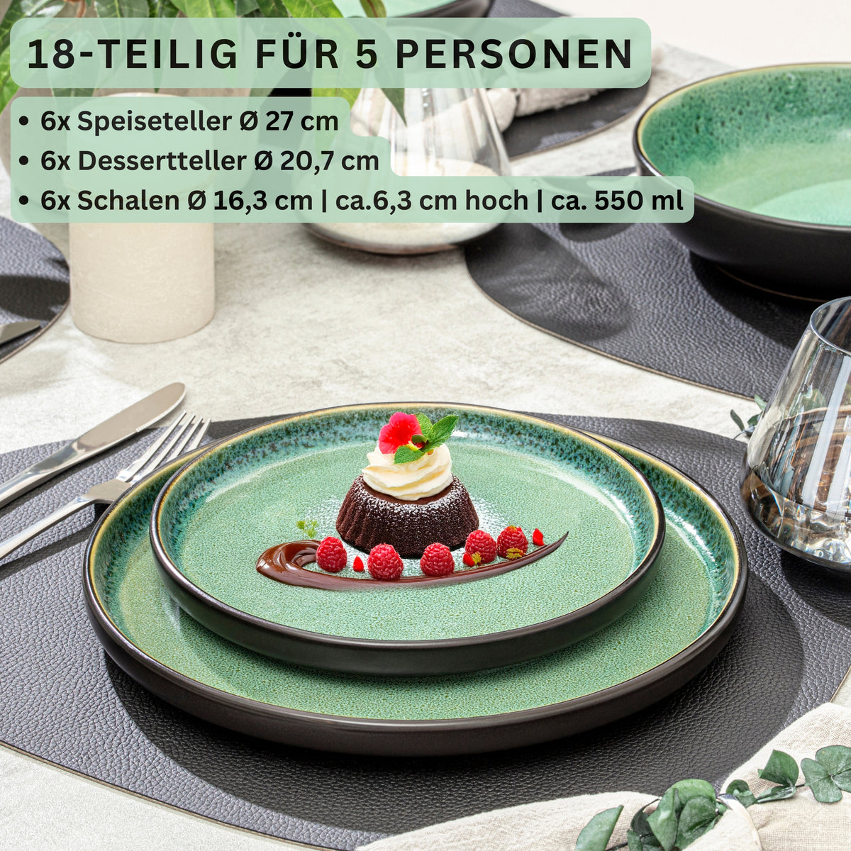 SÄNGER Stoneware Dinnerware Set Greenwich 18-piece for 6 people