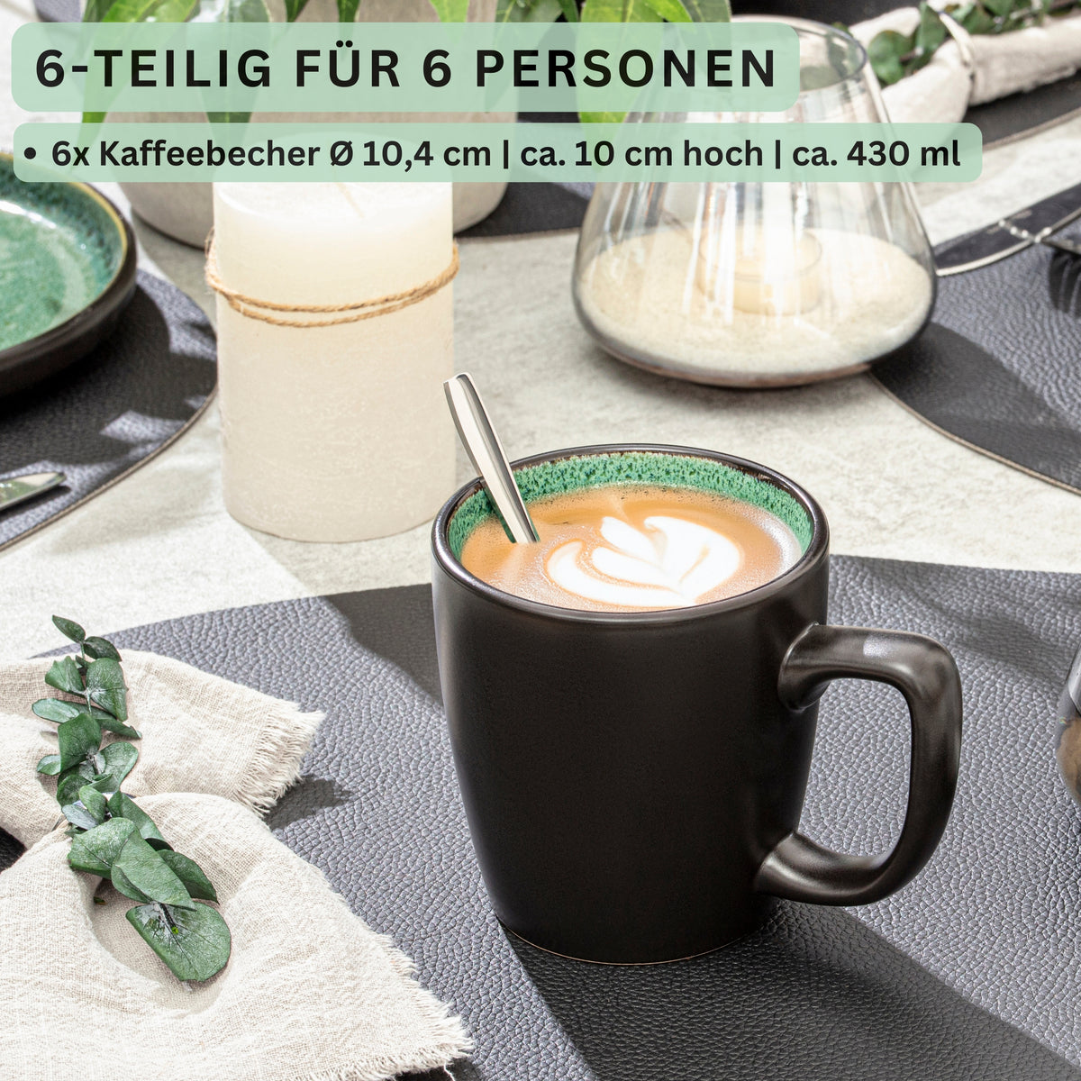 SÄNGER Stoneware Coffee Mug Greenwich 6-piece set for 6 people