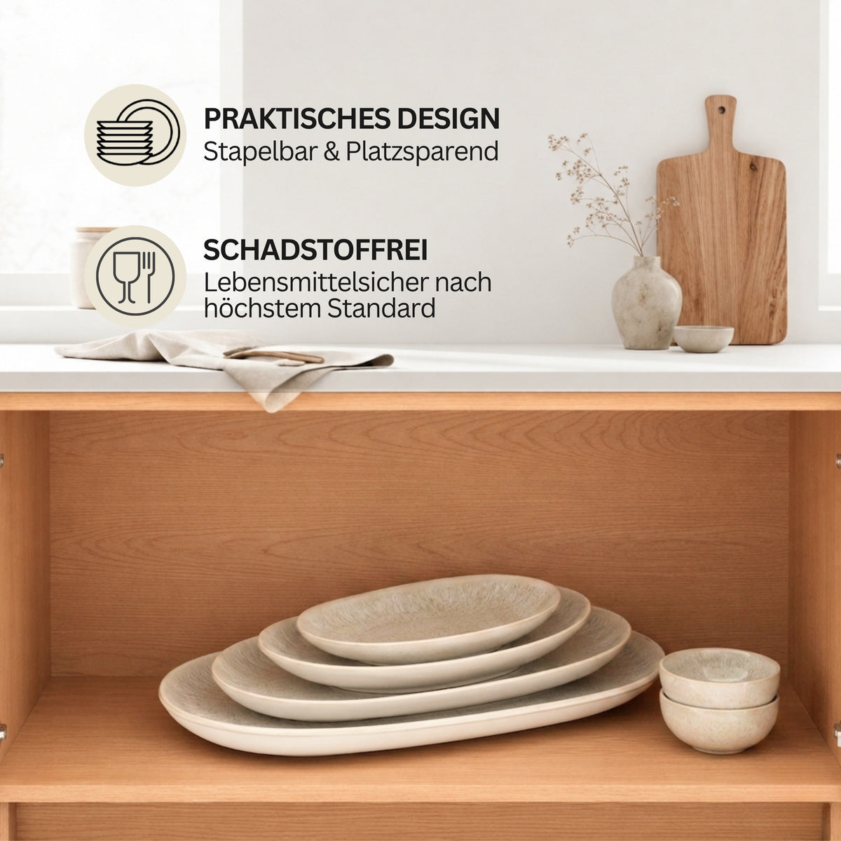 SÄNGER Stoneware Serving Platter Set Corfu 11-piece