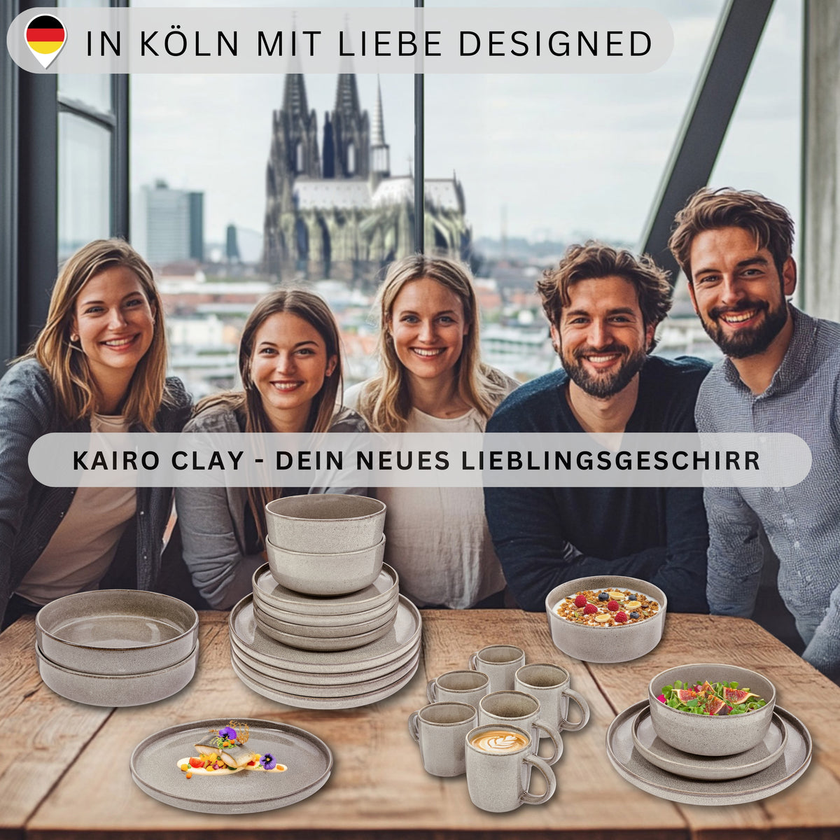 SÄNGER Kaffeebecher Set Kairo Clay - 6 aus Steingut