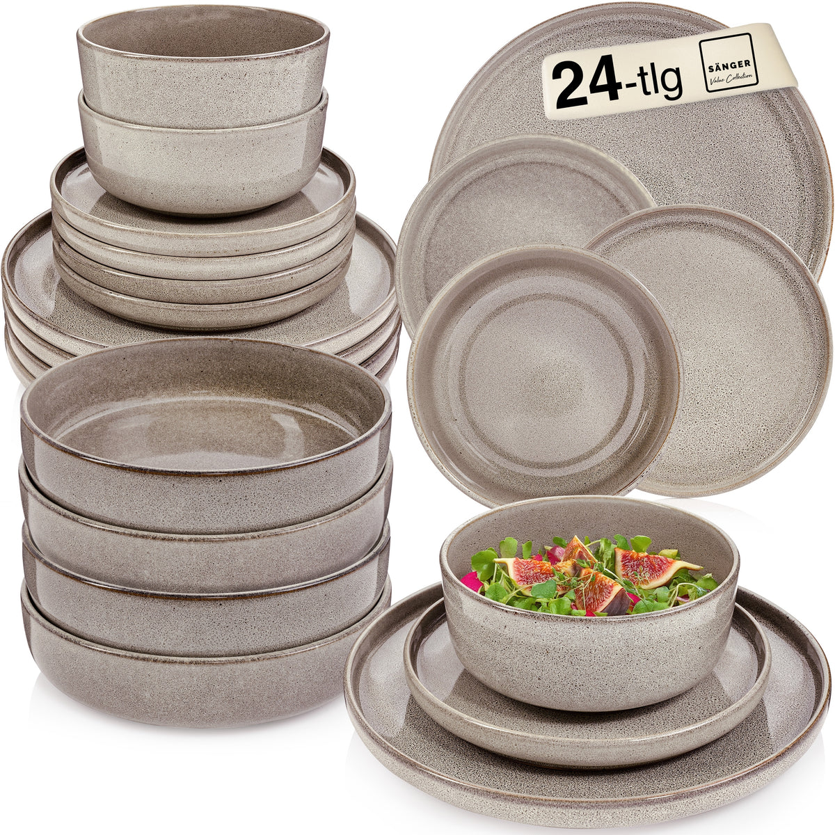 SÄNGER Tafelservice Kairo Clay- 24 teilig aus Steingut