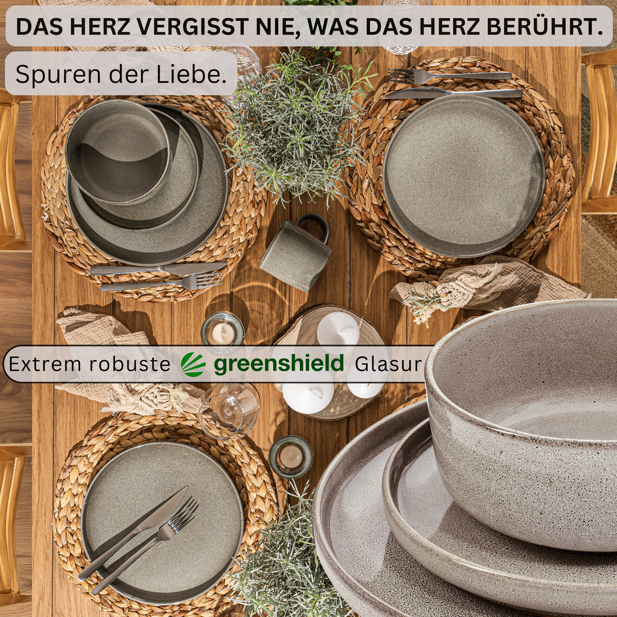 SÄNGER Dinnerware Set Kairo Clay - 24-Piece Stoneware