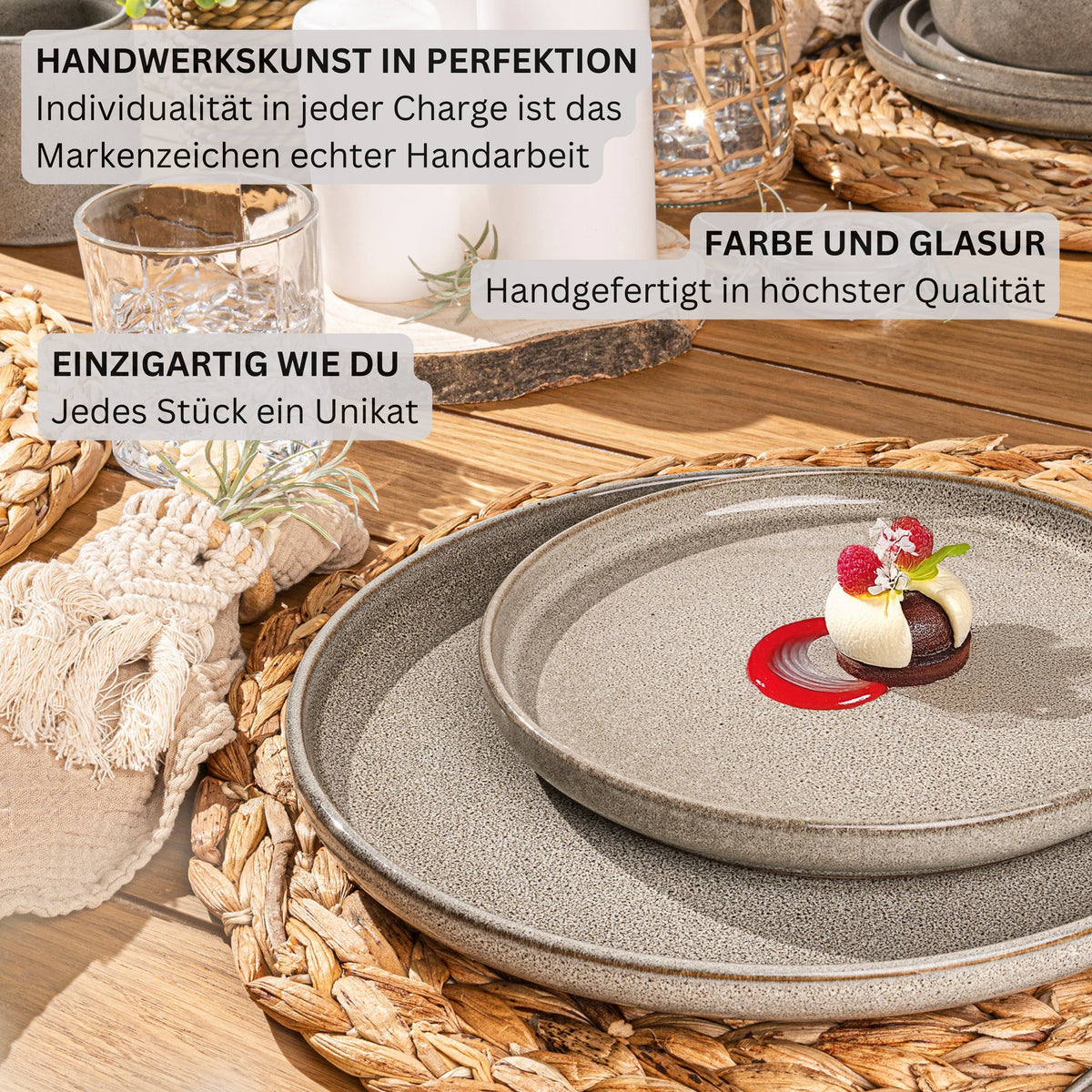 SÄNGER Dinnerware Set Kairo Clay - 24-Piece Stoneware