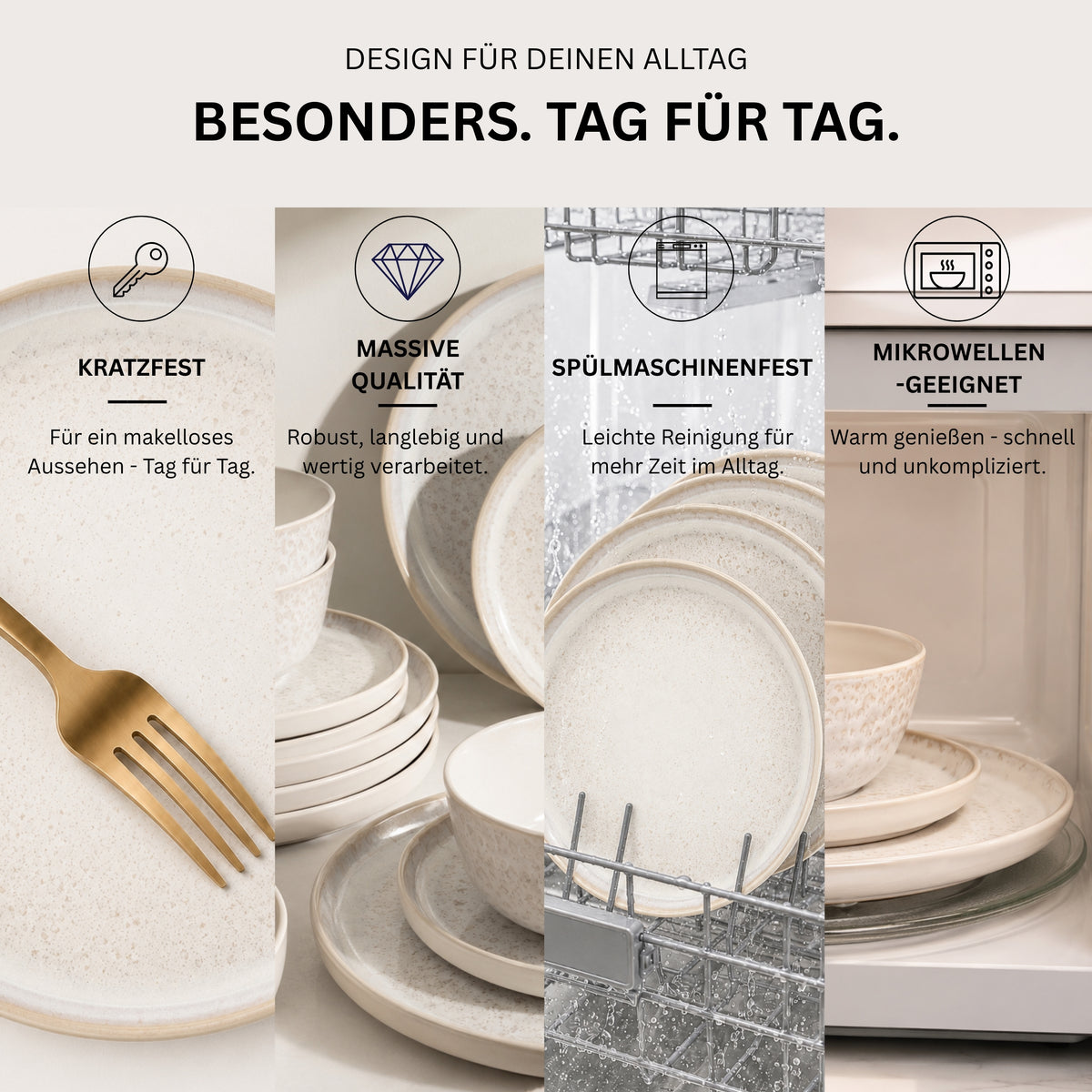 SÄNGER Dinnerware Set Key West - 30 pieces, made of stoneware