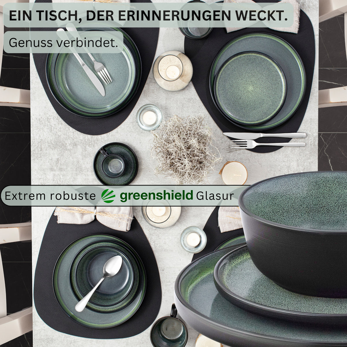 SÄNGER Stoneware Dinnerware Set Malmö, 24-piece for 6 people