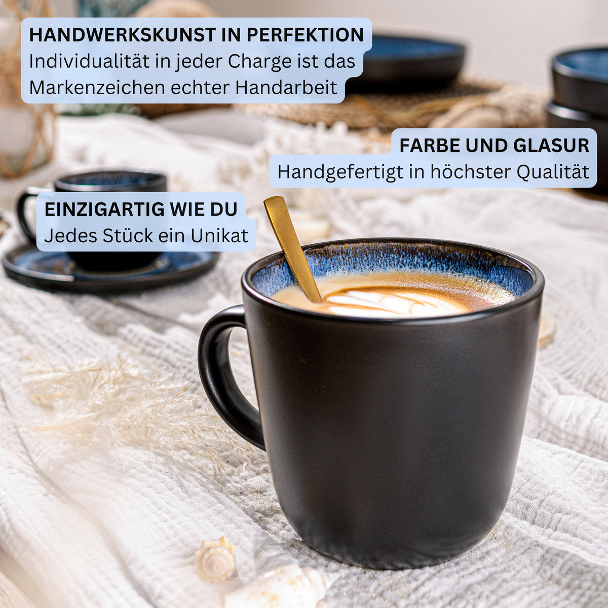 SÄNGER Stoneware Dinnerware Set Aruba, 24-piece Combination Service for 6 People