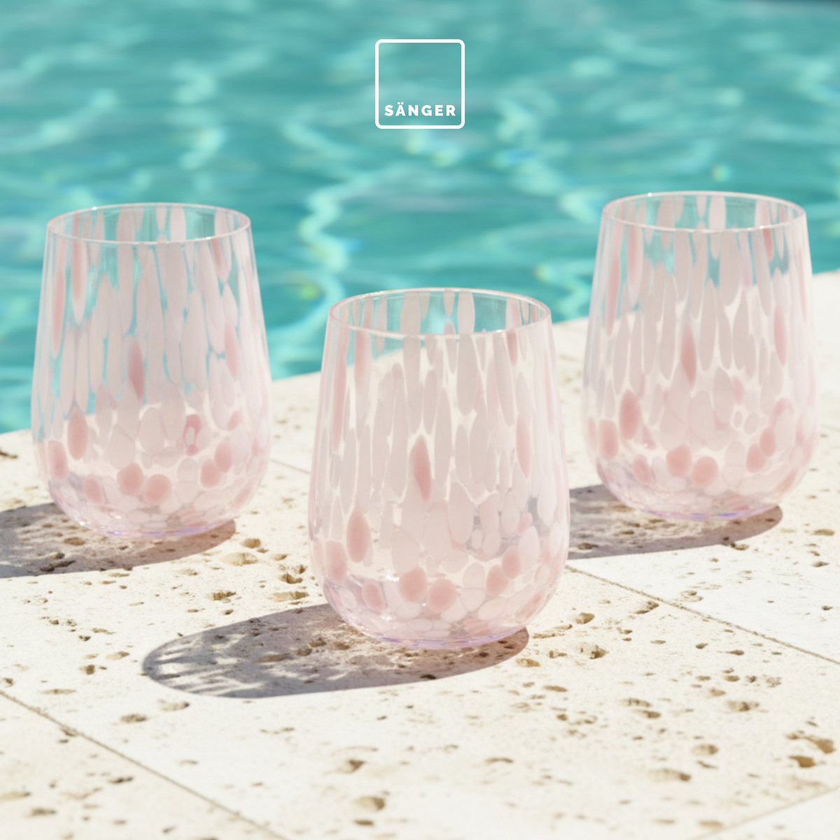 SÄNGER Trinkgläser Set Curacao 4  teilig - weiß/rosa