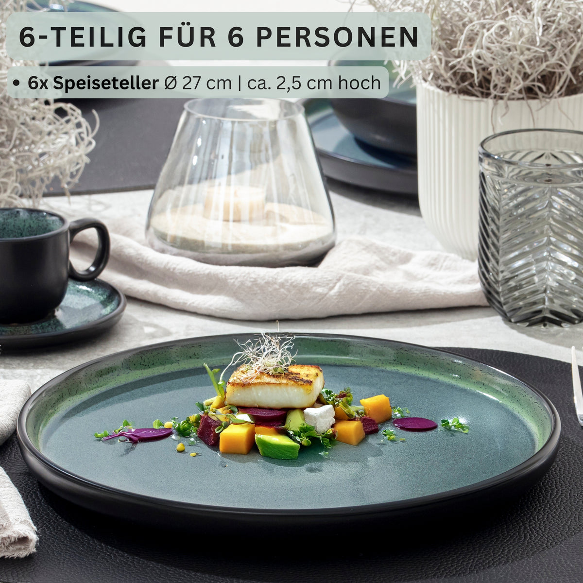 SÄNGER Steingut Speiseteller Malmö 6-teilig
