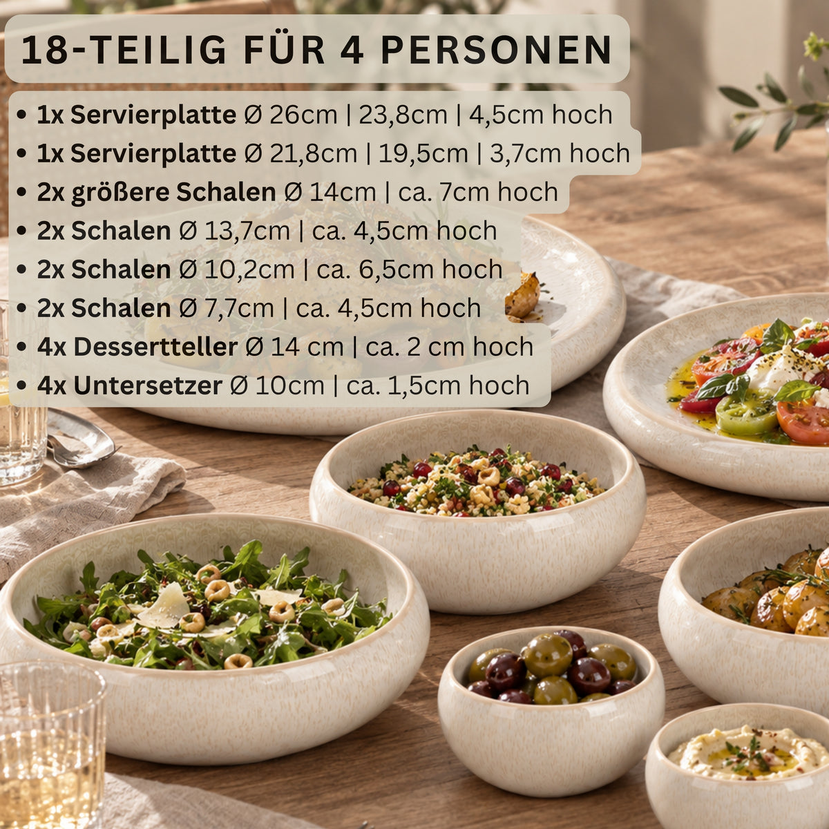 SÄNGER Steingut Korfu Servierset 18 teilig