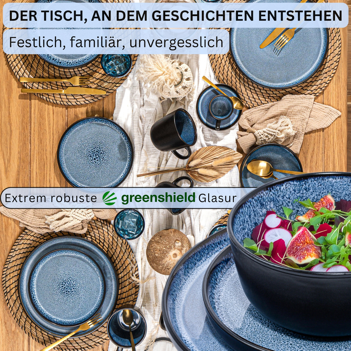 SÄNGER Stoneware Dinnerware Set Aruba, 36-piece Dinner Set for 12 People