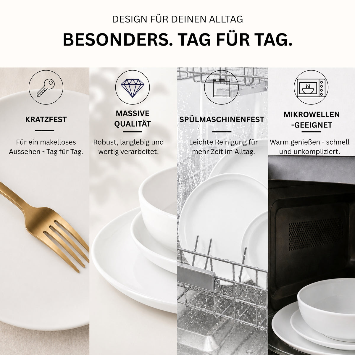 SÄNGER Porzellan Geschirrset Marlo 24-teilig für 6 Personen