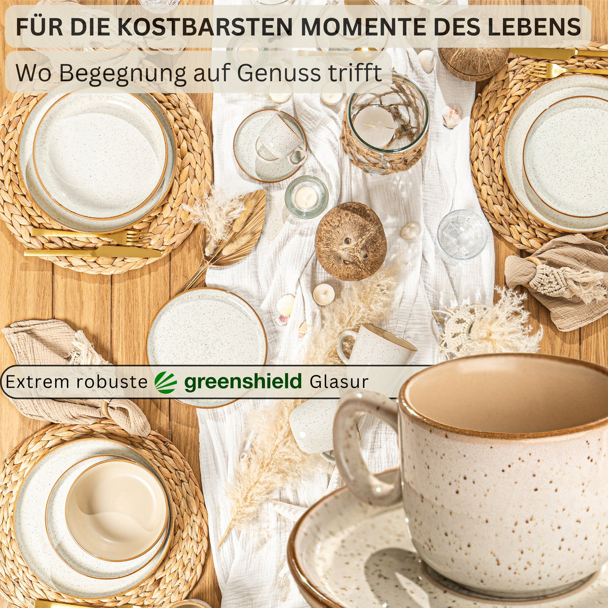 SÄNGER Espresso Cup Set Rio Cream 12-piece for 6 people
