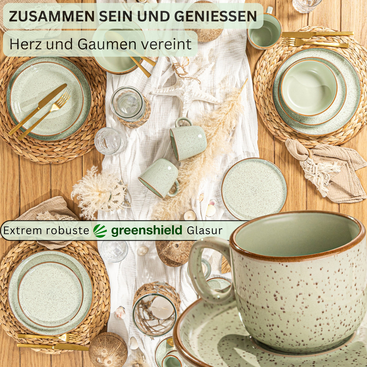 SÄNGER Espresso Cup Set Rio Mint, 12-piece, for 6 people