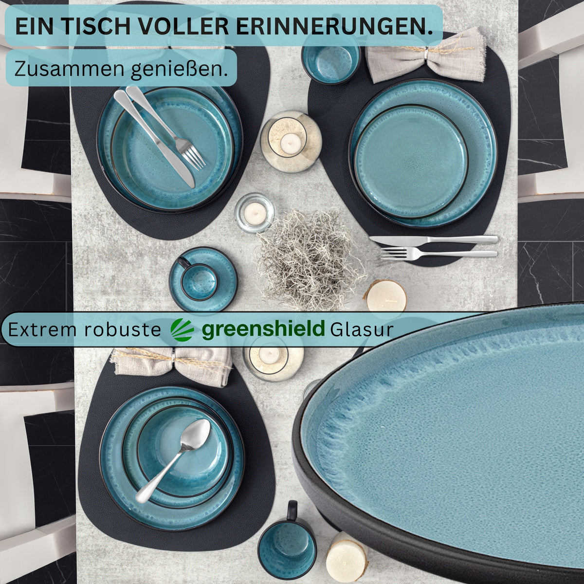 SÄNGER Speiseteller Set Granada - 6 teilig aus Steingut
