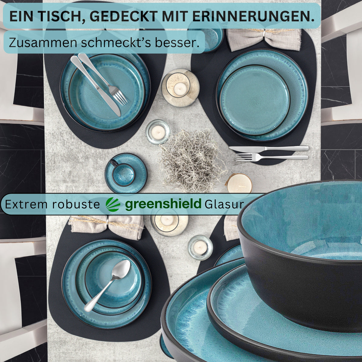 SÄNGER Stoneware Dinner Set Granada, 30-piece Combi-Set for 6 people