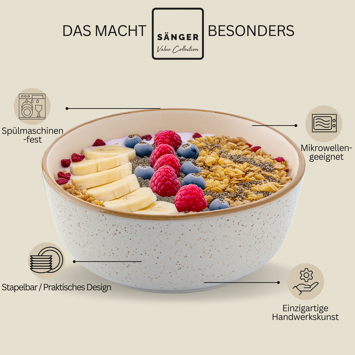 SÄNGER Schalen Set Rio Creme 4 teilig