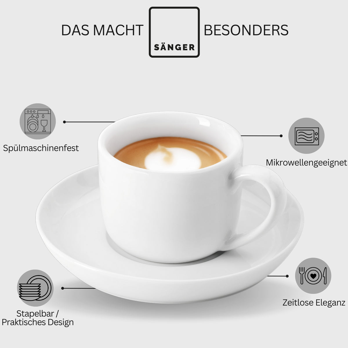 SÄNGER Porcelain Coffee Cup Set Marlo 12-piece for 6 people