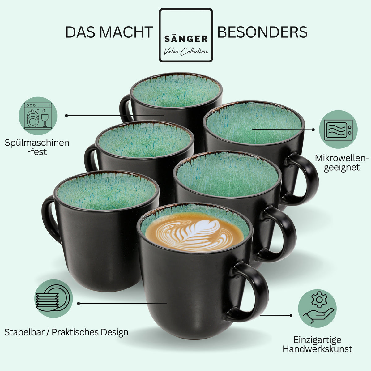 SÄNGER Kaffeebecher Set Fiji 6 teilig