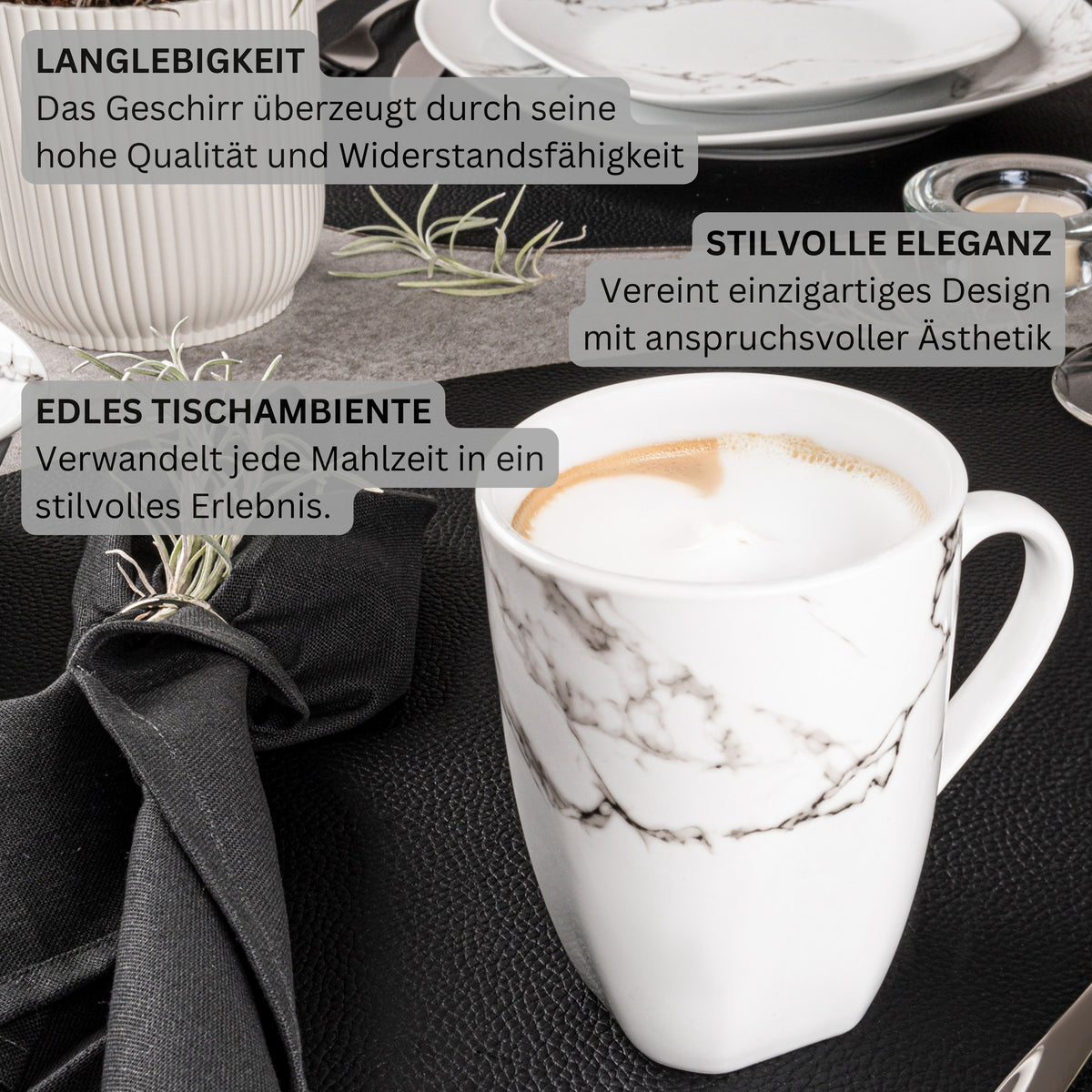SÄNGER Coffee Mug Set Bilgola Marble 6-Piece