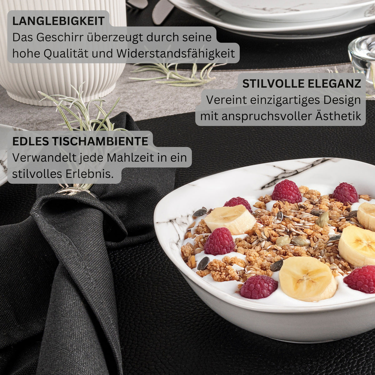 SÄNGER Muesli Bowls Set Bilgola Marble Design 6-piece