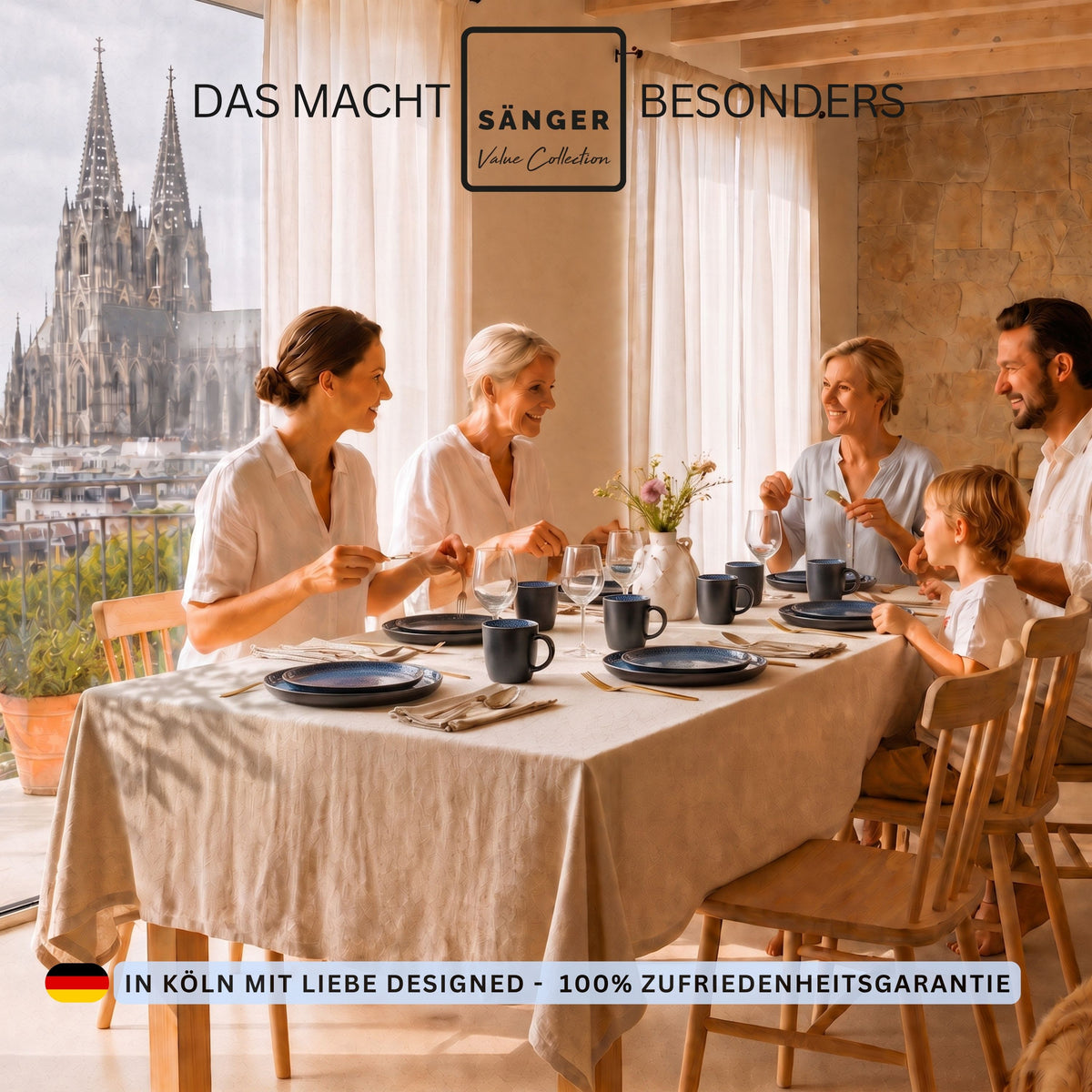SÄNGER Stoneware Dinnerware Set Aruba, 30-piece Combi-Set for 6 People