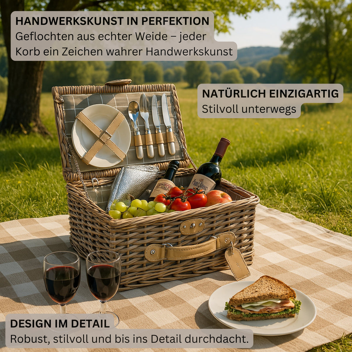 SÄNGER Amrum Picnic Basket, 13 pieces, for 2 people