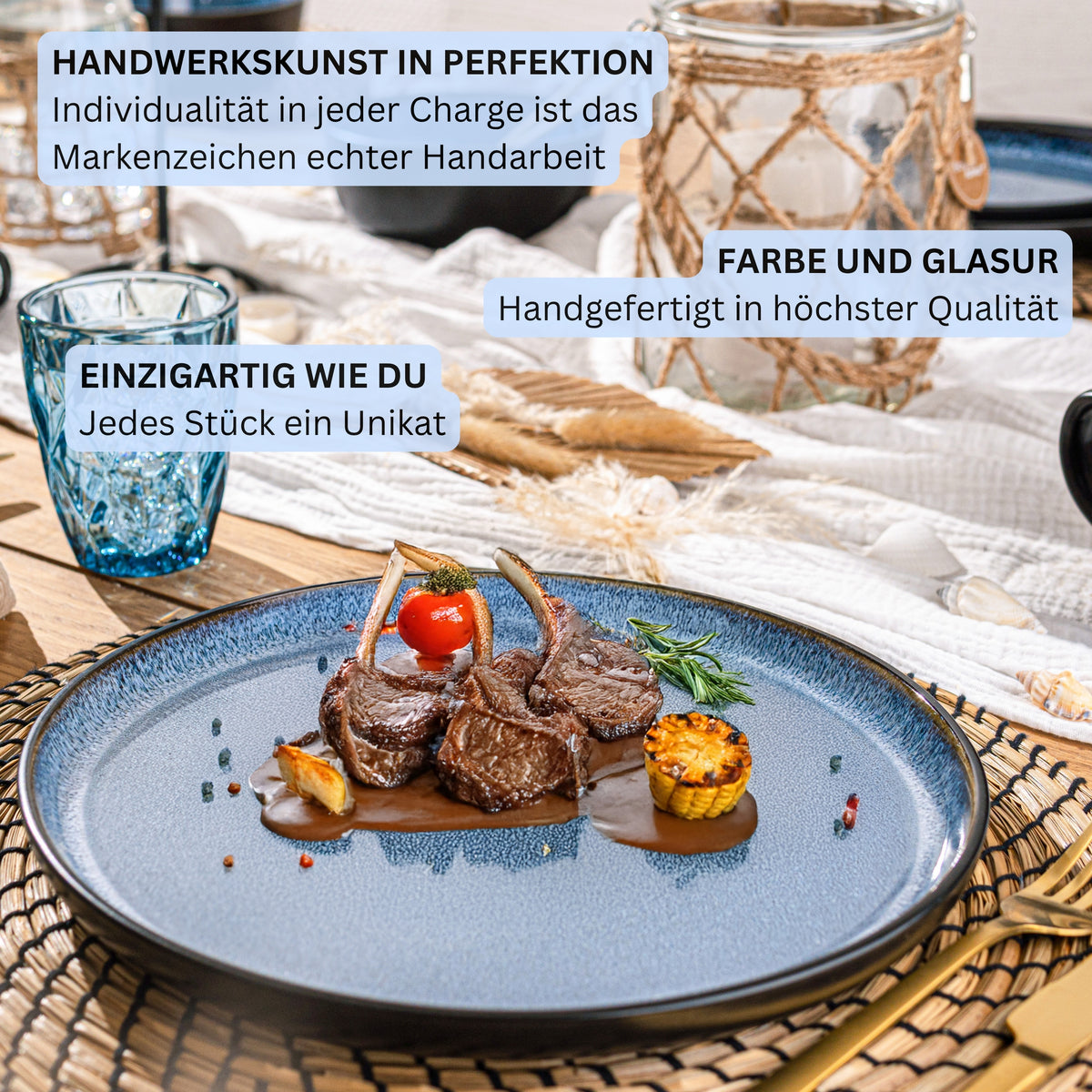 SÄNGER Stoneware Dinnerware Set Aruba, 36-piece Dinner Set for 12 People